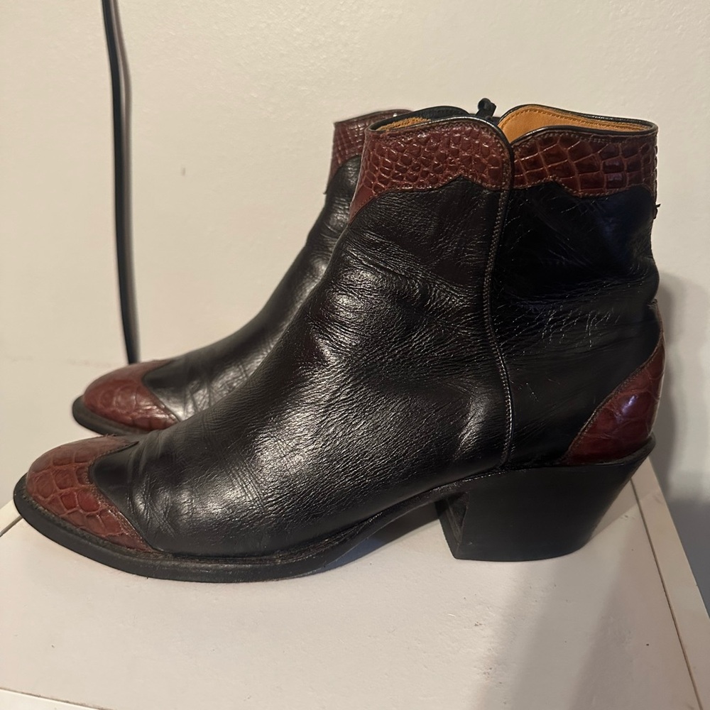Lucchese reptile alligator cowboy boots booties